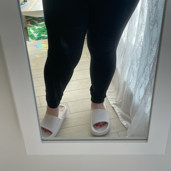 Biker style skinny black pants. Plus size US18. Addition Elle love and legend. - Picture 2 of 8